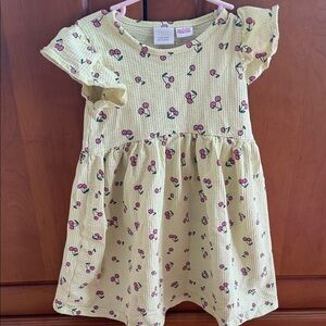 Zara Yellow Cherry Print Dress